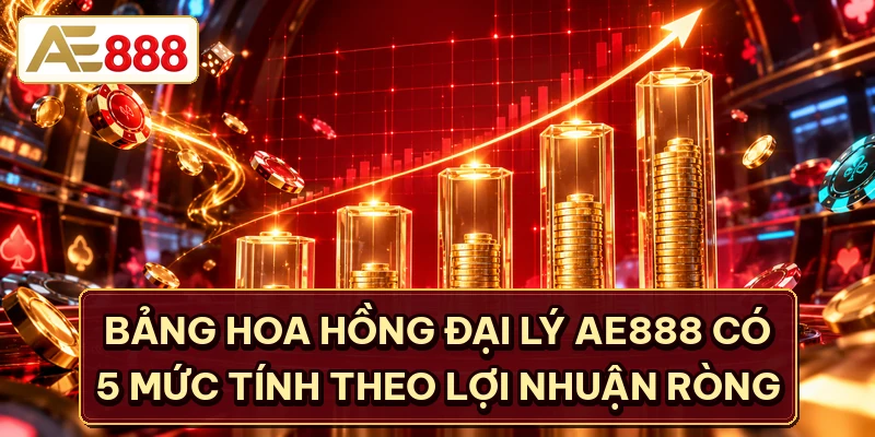 Bảng hoa hồng đại lý AE888 có 5 mức tính theo lợi nhuận ròng